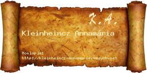 Kleinheincz Annamária névjegykártya