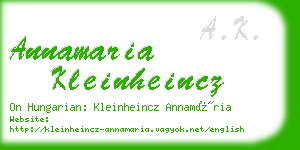 annamaria kleinheincz business card